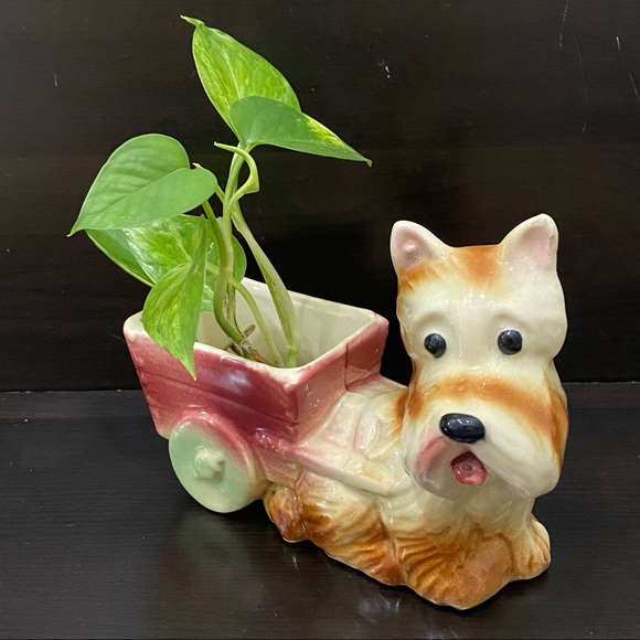 Vintage Scottie Dog Adorable Ceramic Planter - Picture 2 of 13